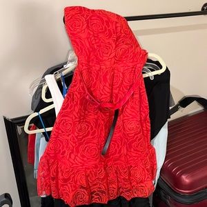 Red/Pink strapless dress